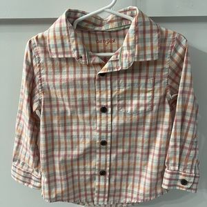 Cat & Jack Toddler Boys 2T Plaid Button Up Shirt